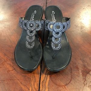 Black with crystals  high heel  sandals